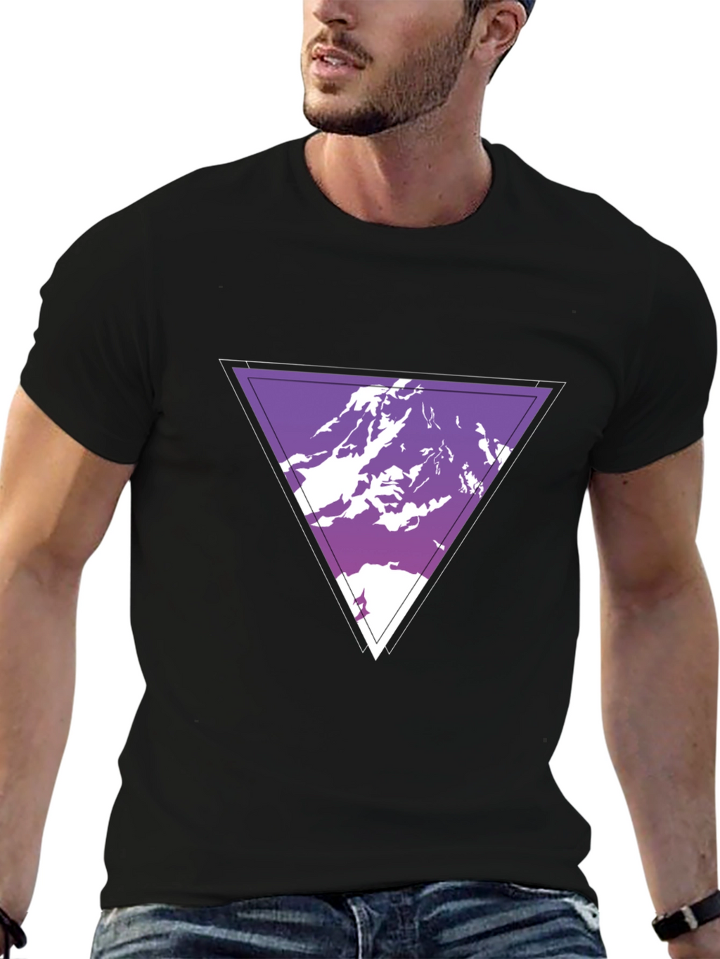 Geometric Mountain Graphic Tee - Cool Casual Style