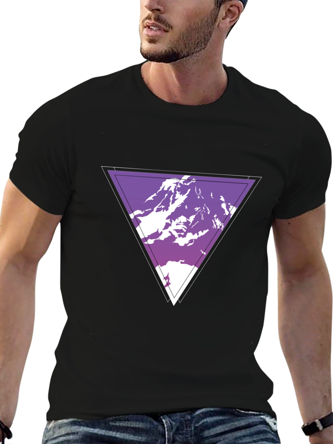 Geometric Mountain Graphic Tee - Cool Casual Style