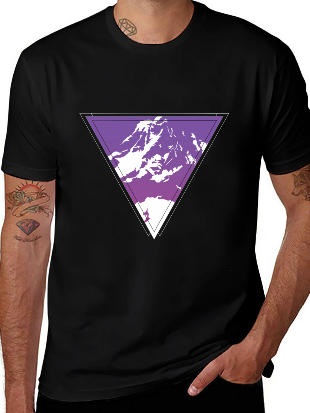 Geometric Mountain Graphic Tee - Cool Casual Style