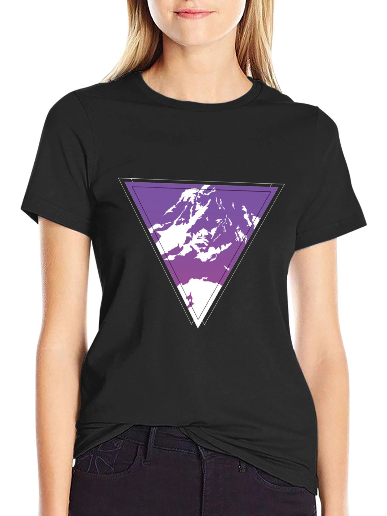 Geometric Mountain Graphic Tee - Cool Casual Style