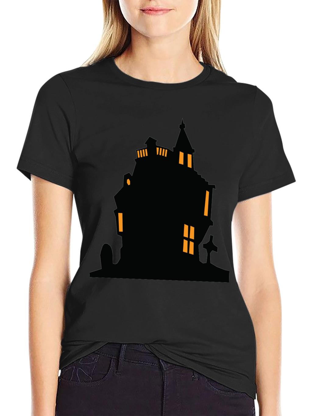 Spooky Haunted House Graphic Tee - Halloween Shirt