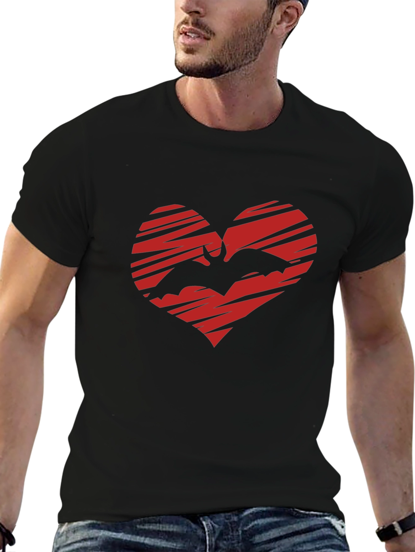 Bat Heart Graphic T-Shirt - Gothic Love Tee