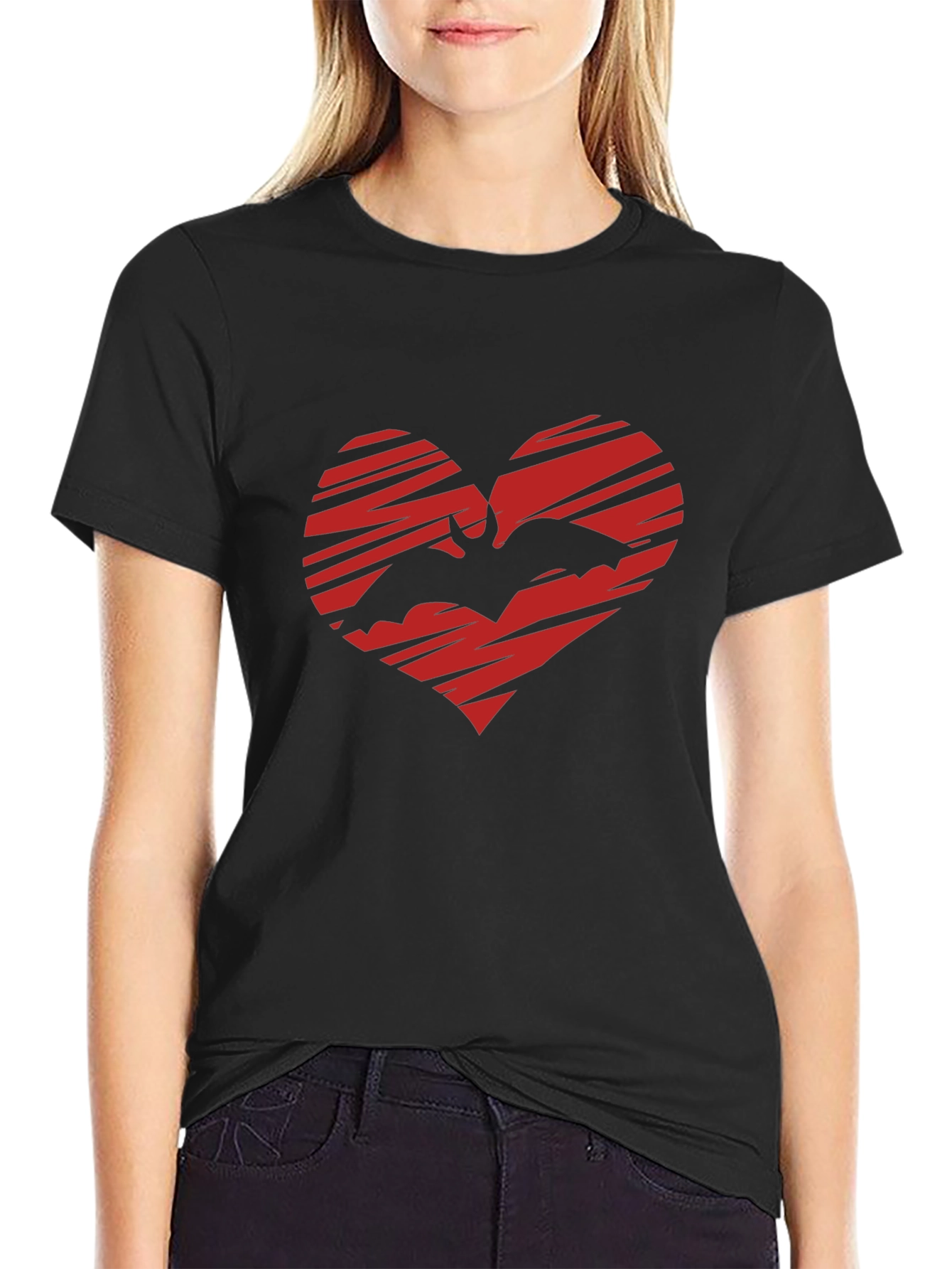 Bat Heart Graphic T-Shirt - Gothic Love Tee