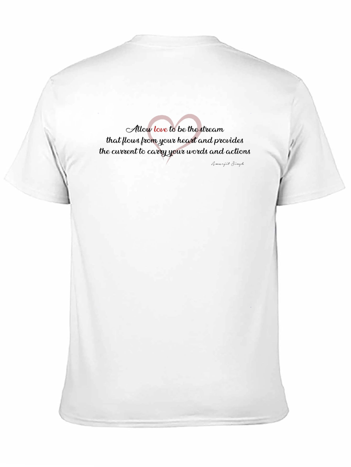 Inspirational Love Stream Black T-Shirt