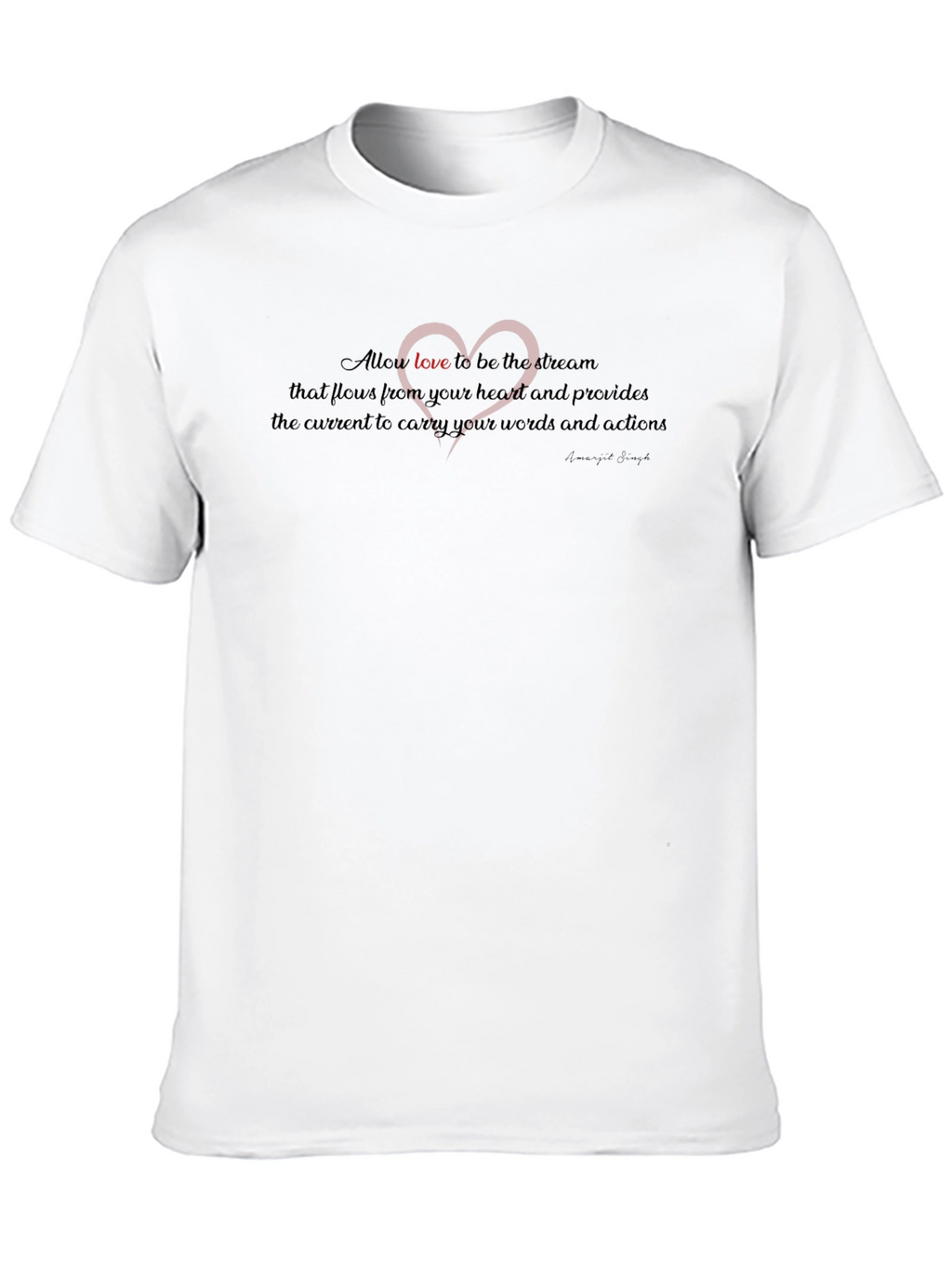 Inspirational Love Stream Black T-Shirt