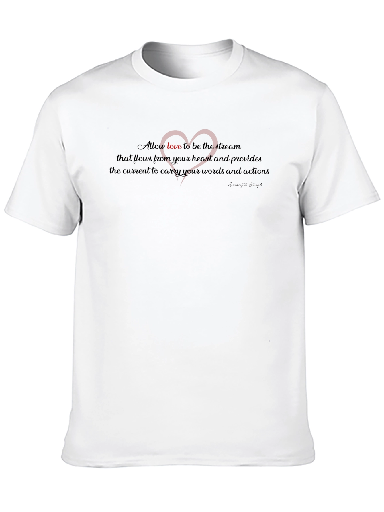 Inspirational Love Stream Black T-Shirt