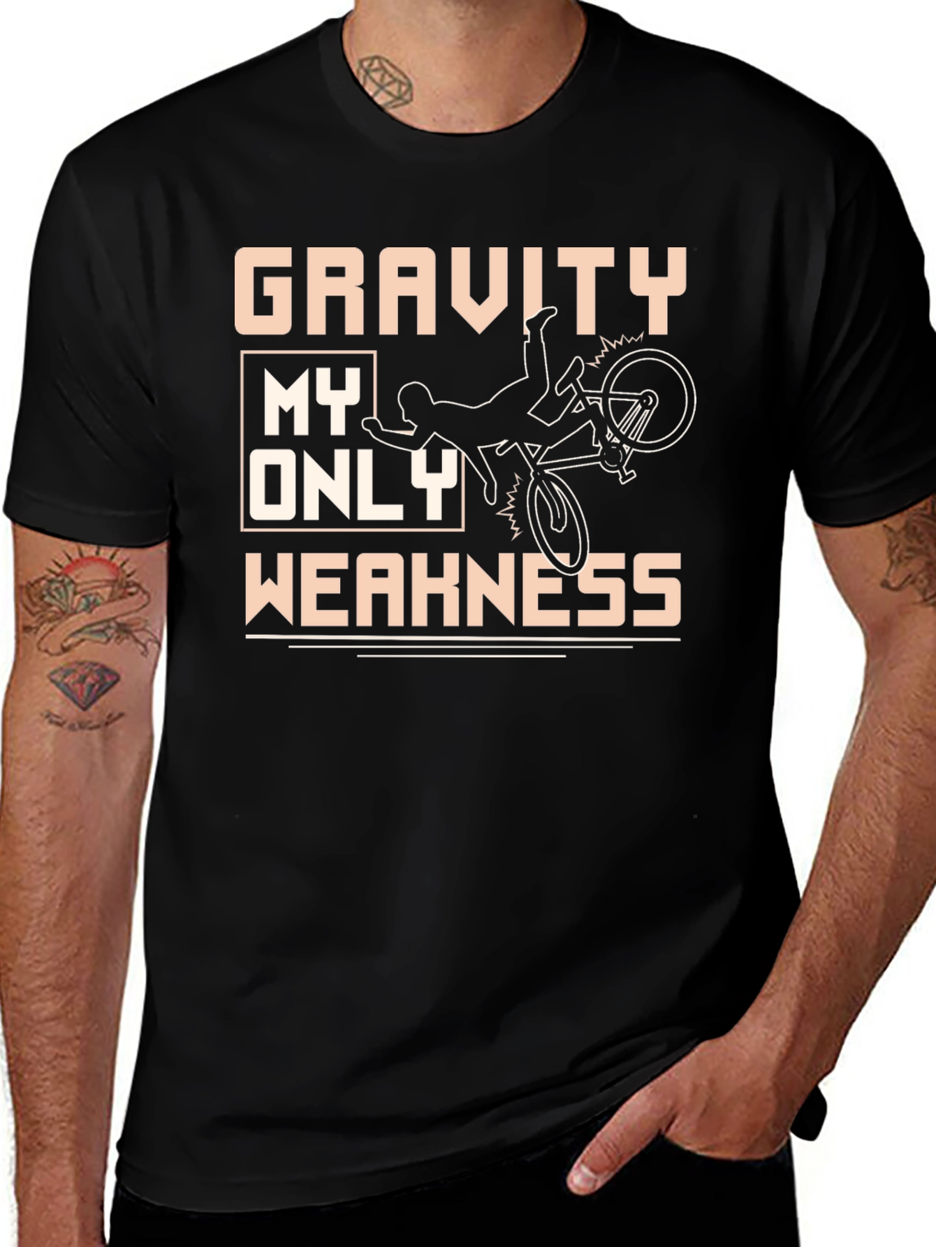 Gravity My Only Weakness Funny Biker T-Shirt