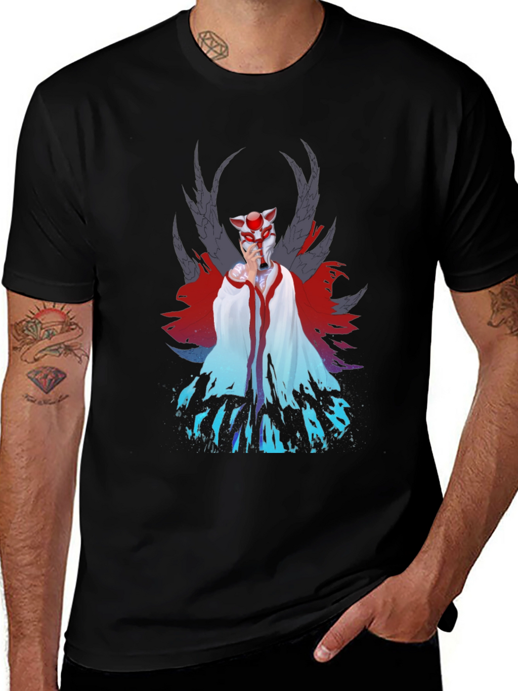 Anime Inspired Graphic Tee - Black