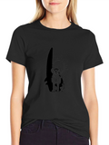 Cool Dog Surfer Black T-Shirt