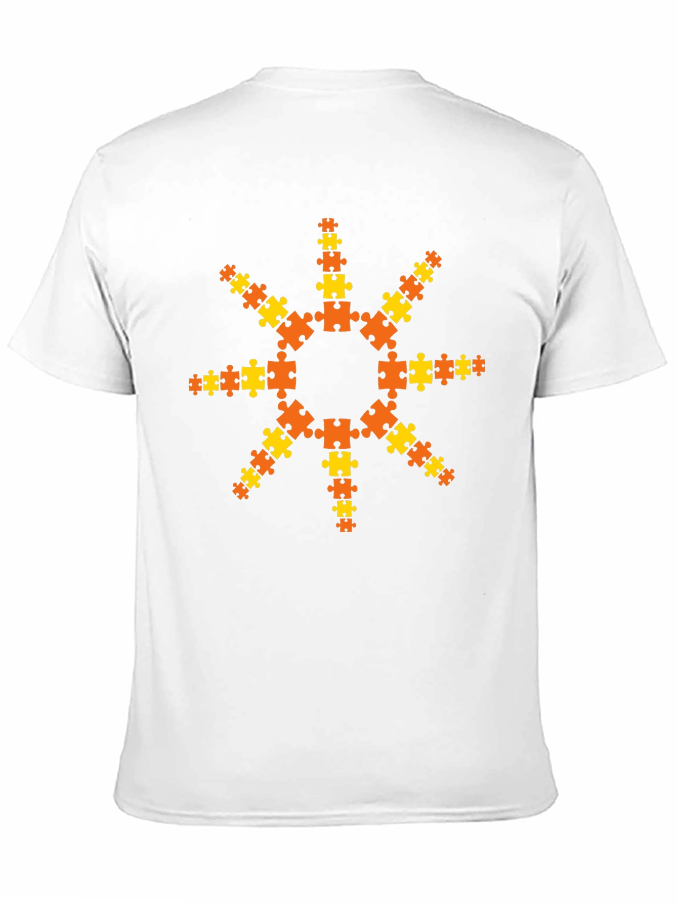 Puzzle Piece Sunburst T-Shirt - Black