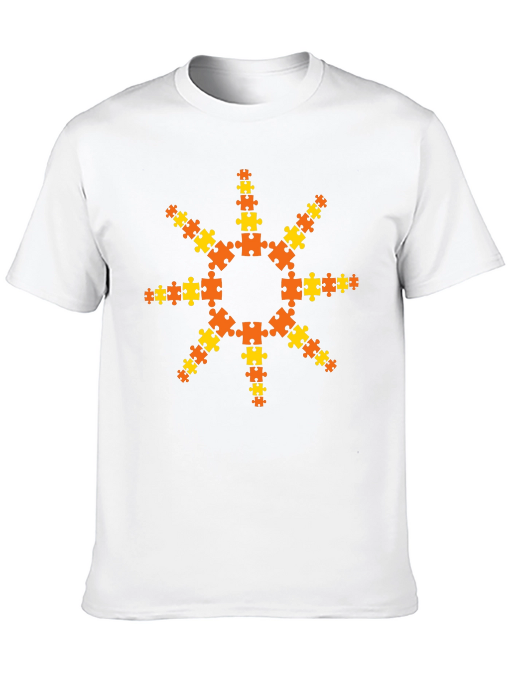 Puzzle Piece Sunburst T-Shirt - Black