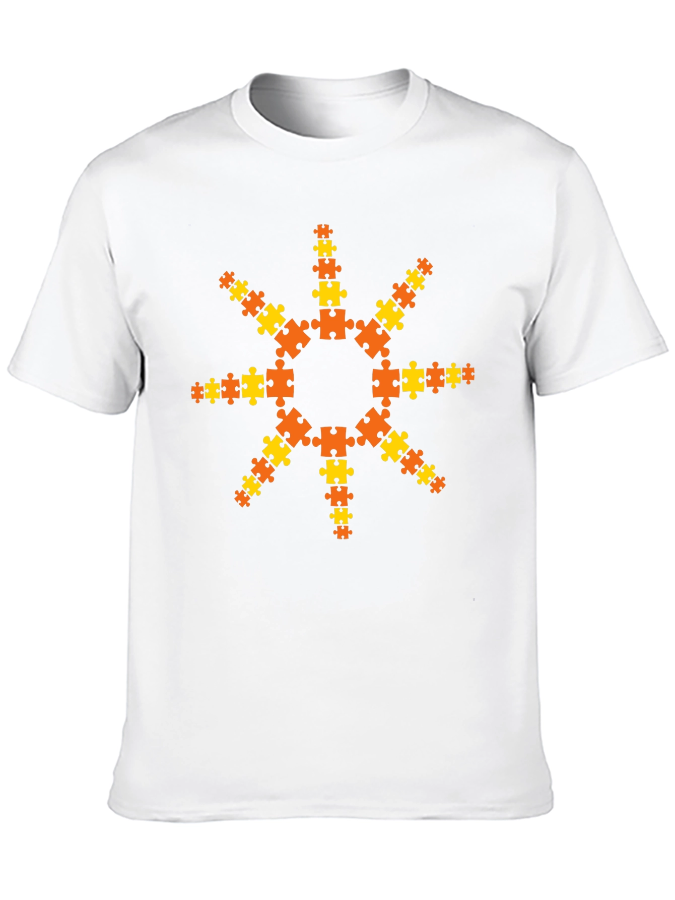 Puzzle Piece Sunburst T-Shirt - Black