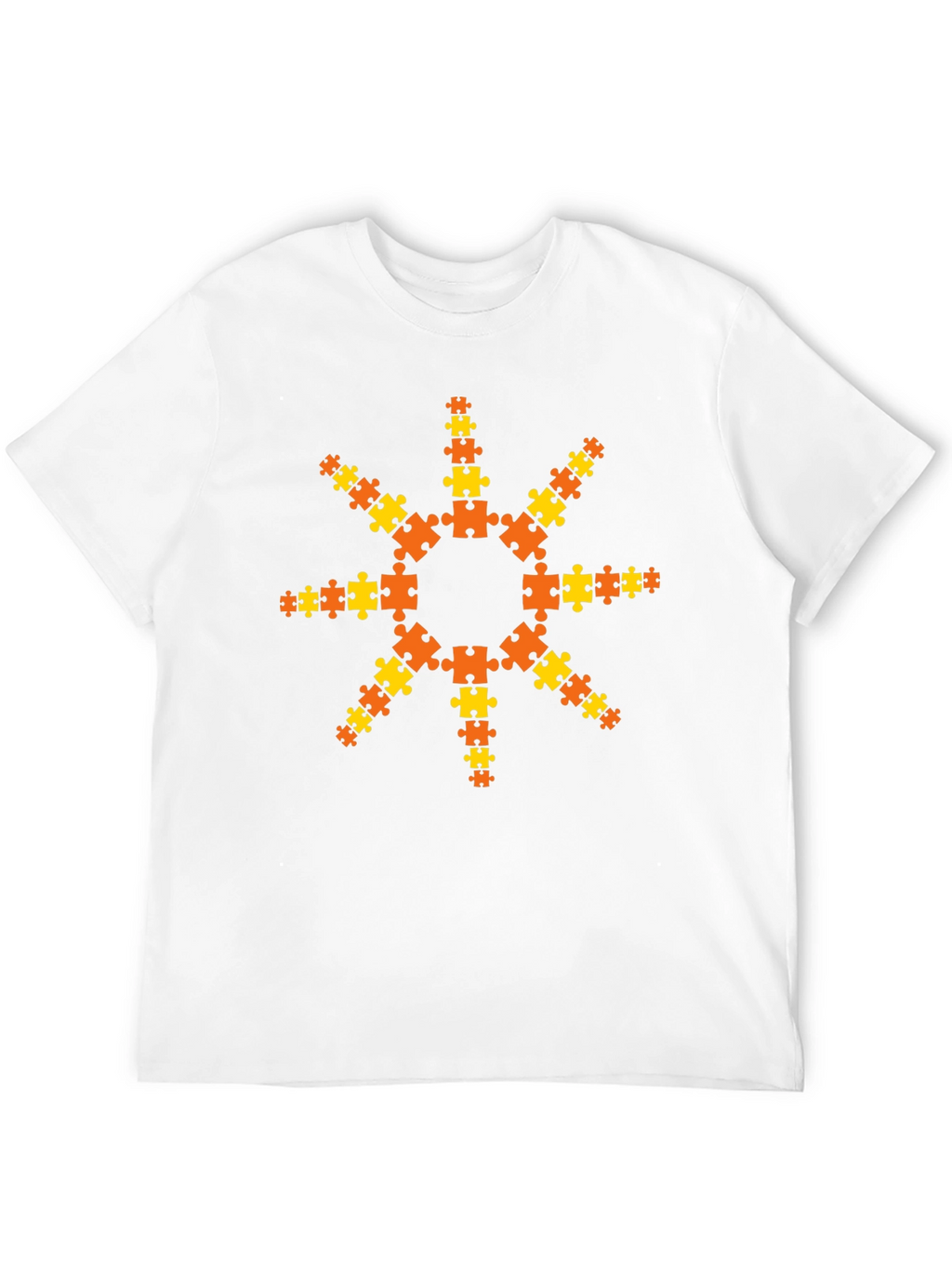 Puzzle Piece Sunburst T-Shirt - Black