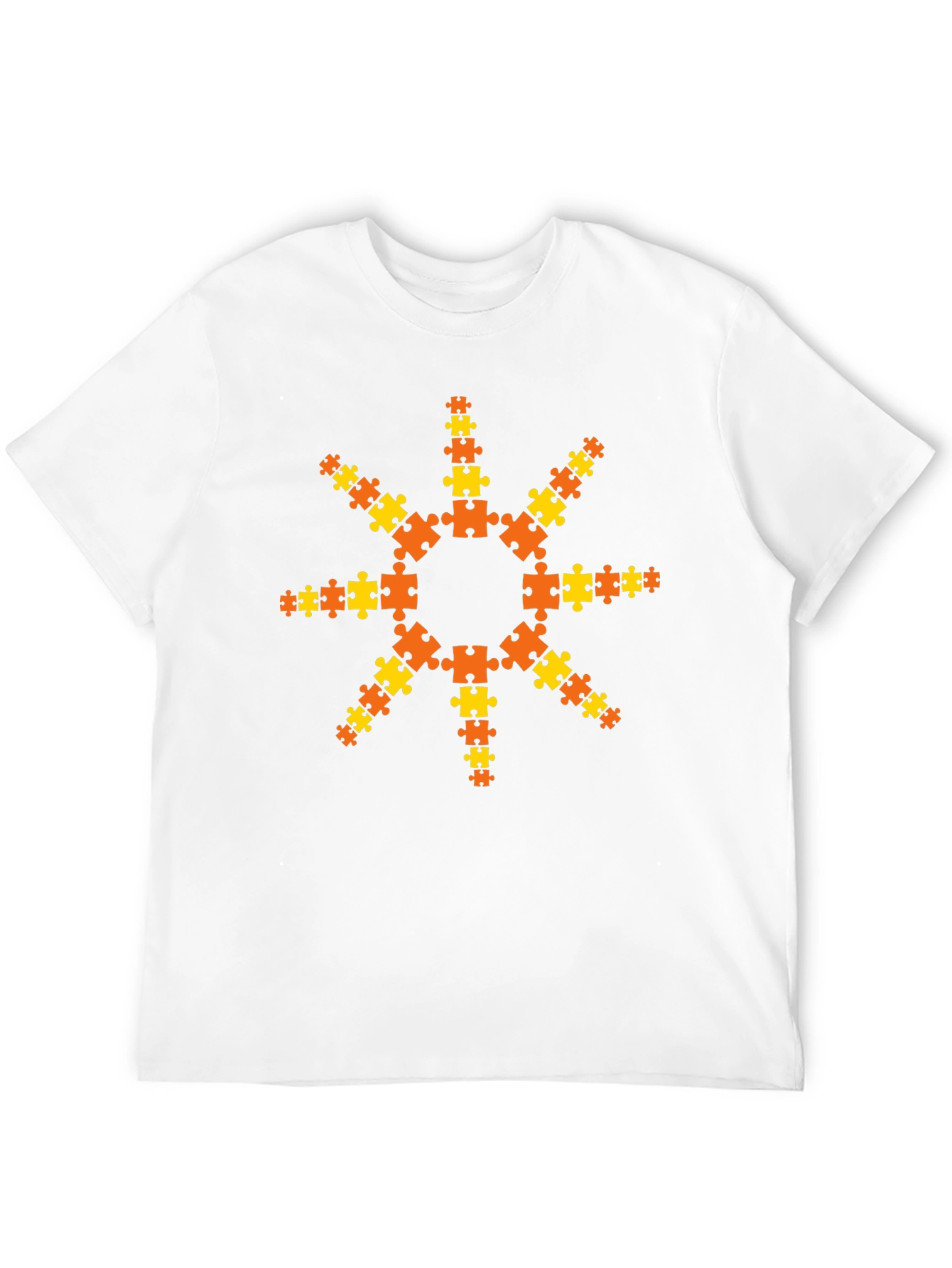 Puzzle Piece Sunburst T-Shirt - Black
