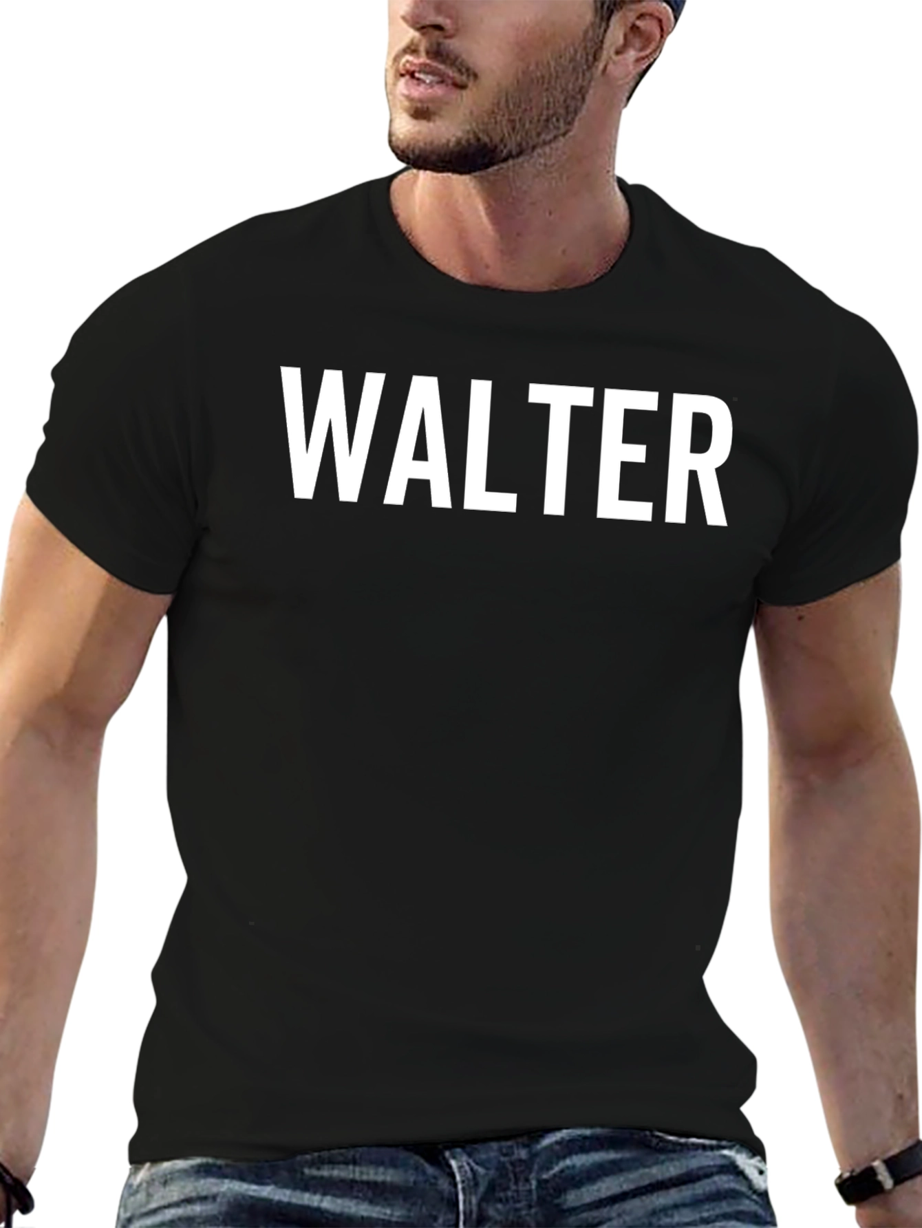 Walter Graphic T-Shirt | Black Crew Neck Tee