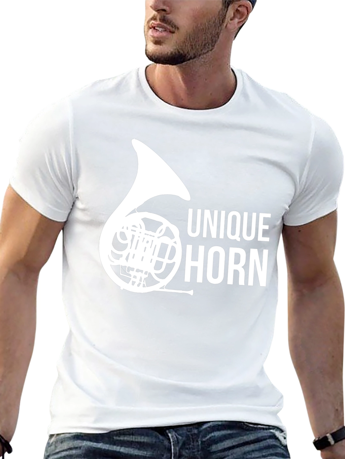 Unique Horn Graphic Tee - Music Lover T-Shirt