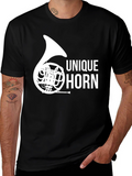 Unique Horn Graphic Tee - Music Lover T-Shirt