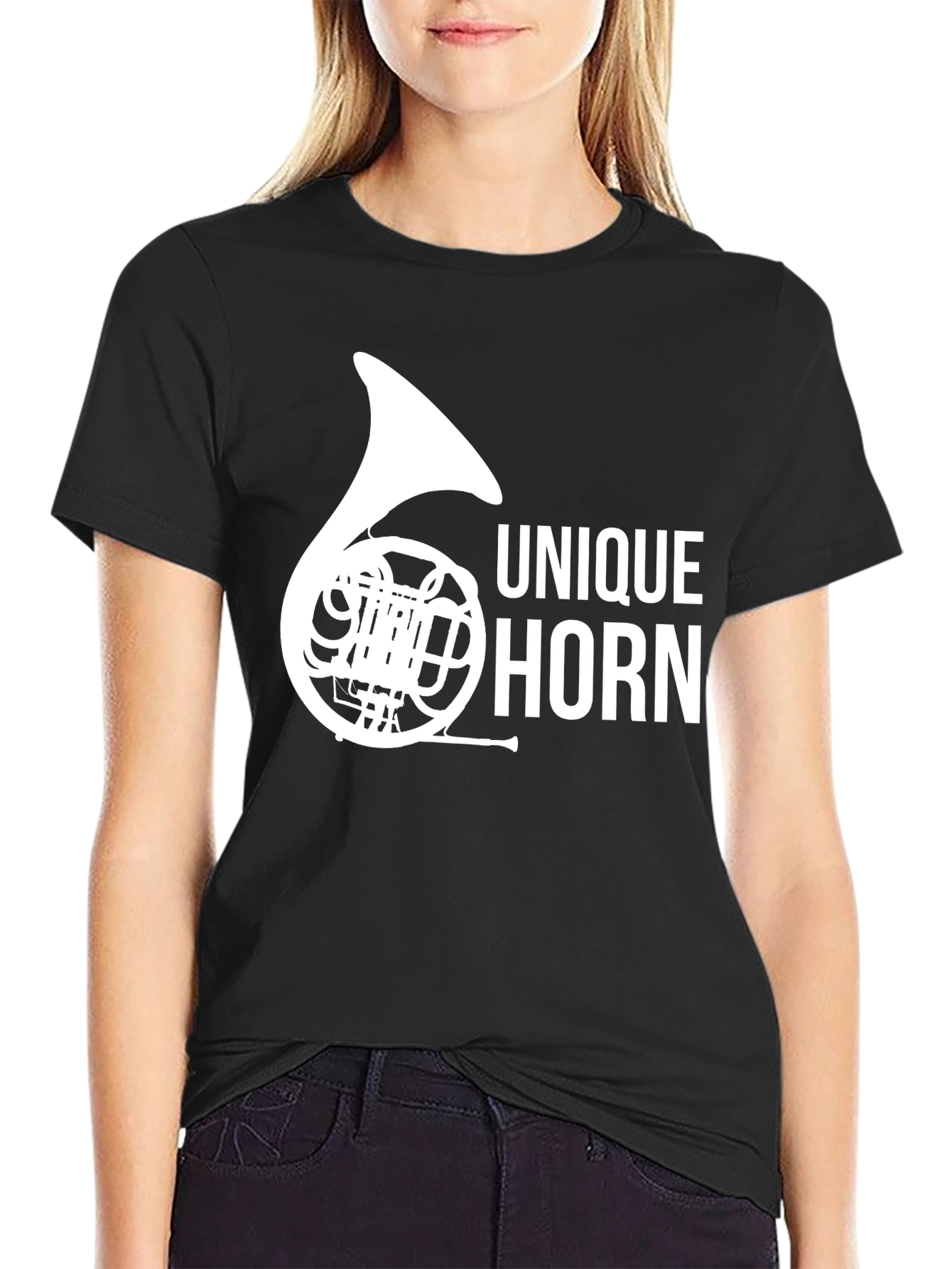 Unique Horn Graphic Tee - Music Lover T-Shirt