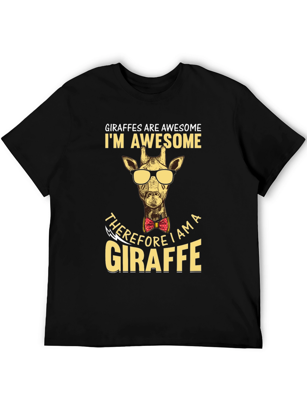 Giraffe Awesome T-Shirt Animal Lover Bow Tie