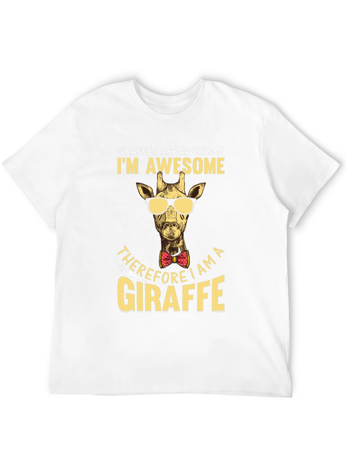 Giraffe Awesome T-Shirt Animal Lover Bow Tie