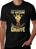 Giraffe Awesome T-Shirt Animal Lover Bow Tie
