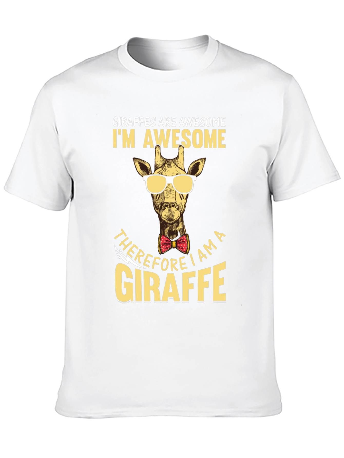 Giraffe Awesome T-Shirt Animal Lover Bow Tie