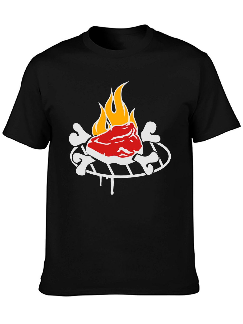 Funny Grilling Graphic Tee - Steak & Bones Design