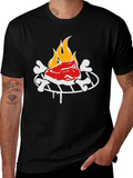 Funny Grilling Graphic Tee - Steak & Bones Design