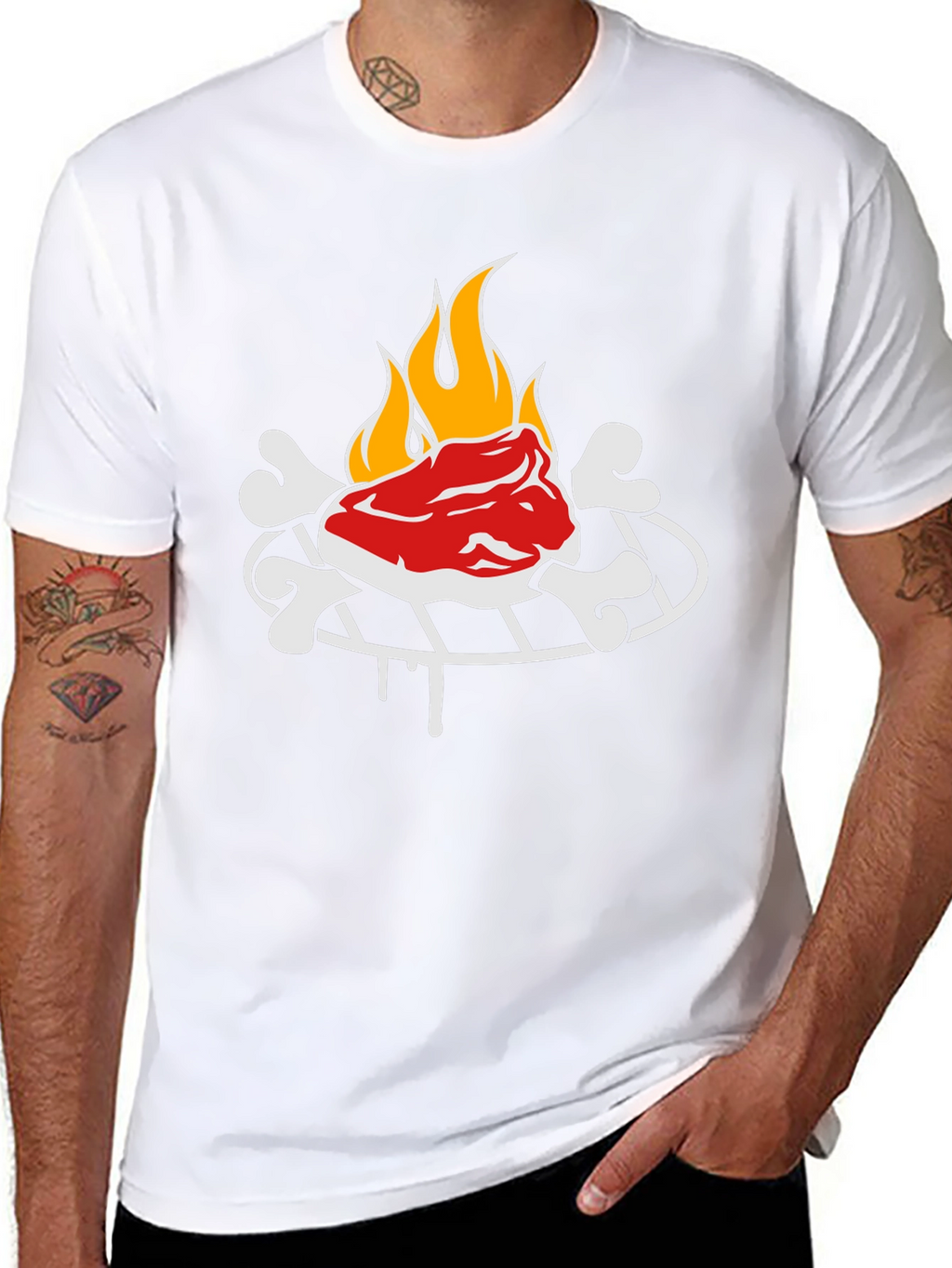 Funny Grilling Graphic Tee - Steak & Bones Design