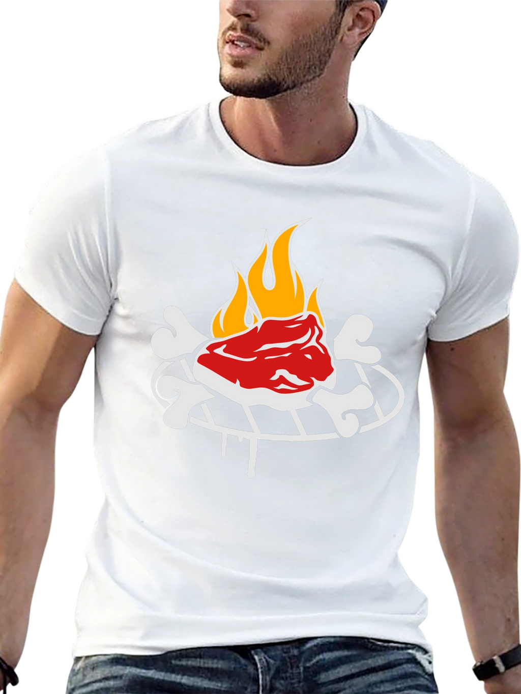 Funny Grilling Graphic Tee - Steak & Bones Design