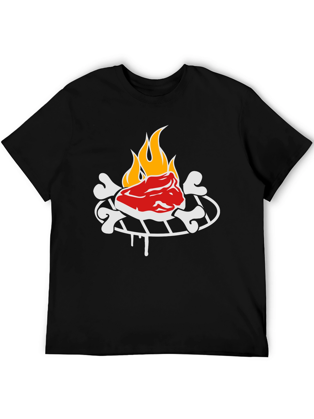 Funny Grilling Graphic Tee - Steak & Bones Design