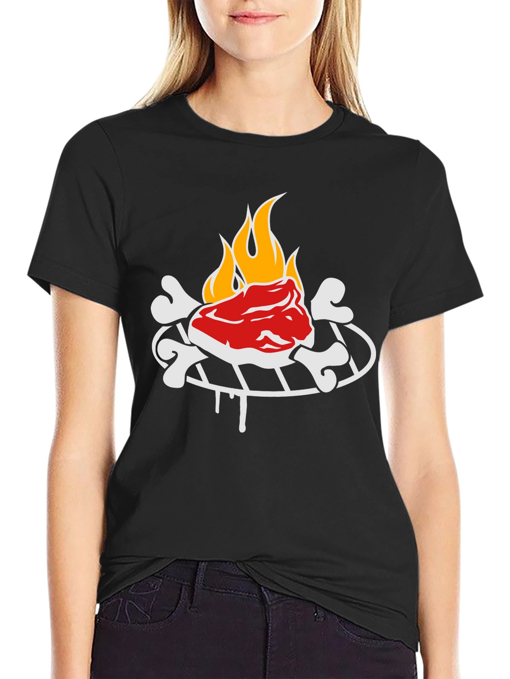 Funny Grilling Graphic Tee - Steak & Bones Design