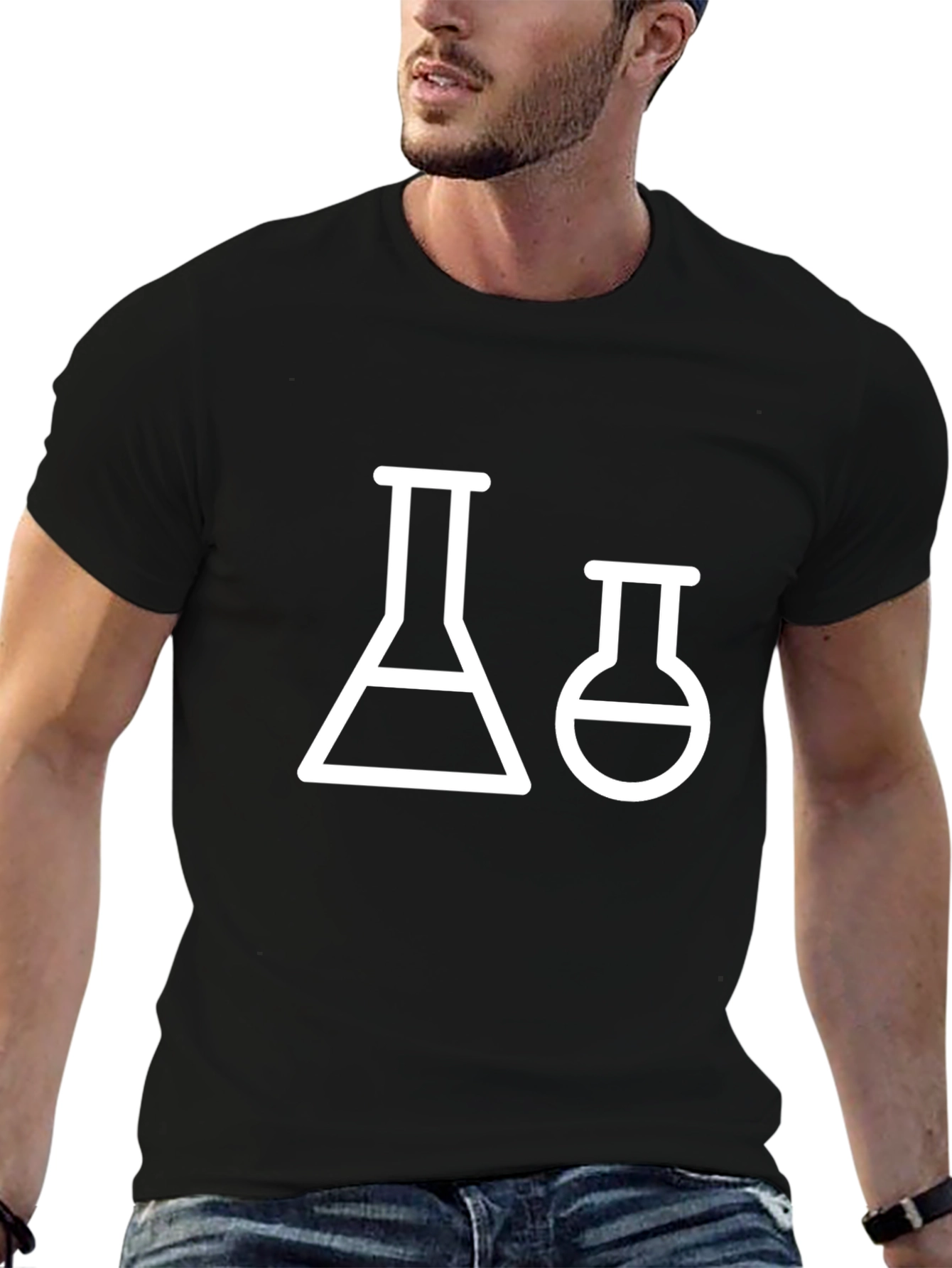 Science Beaker T-Shirt - Black Graphic Tee