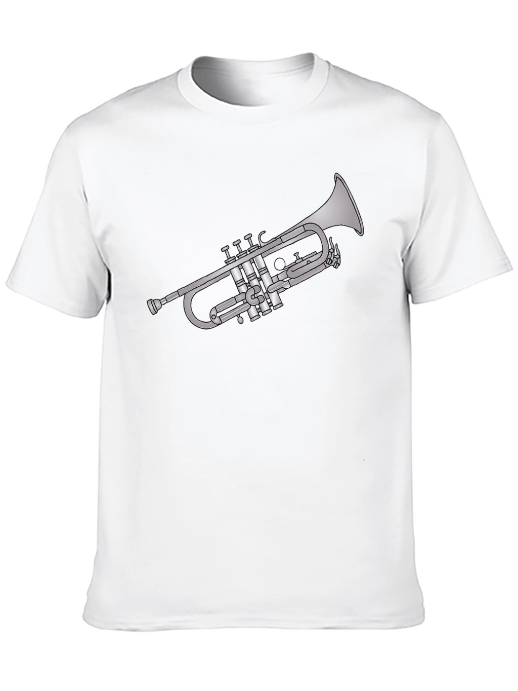 Trumpet Graphic Tee - Black Cotton Musician T-Shirt