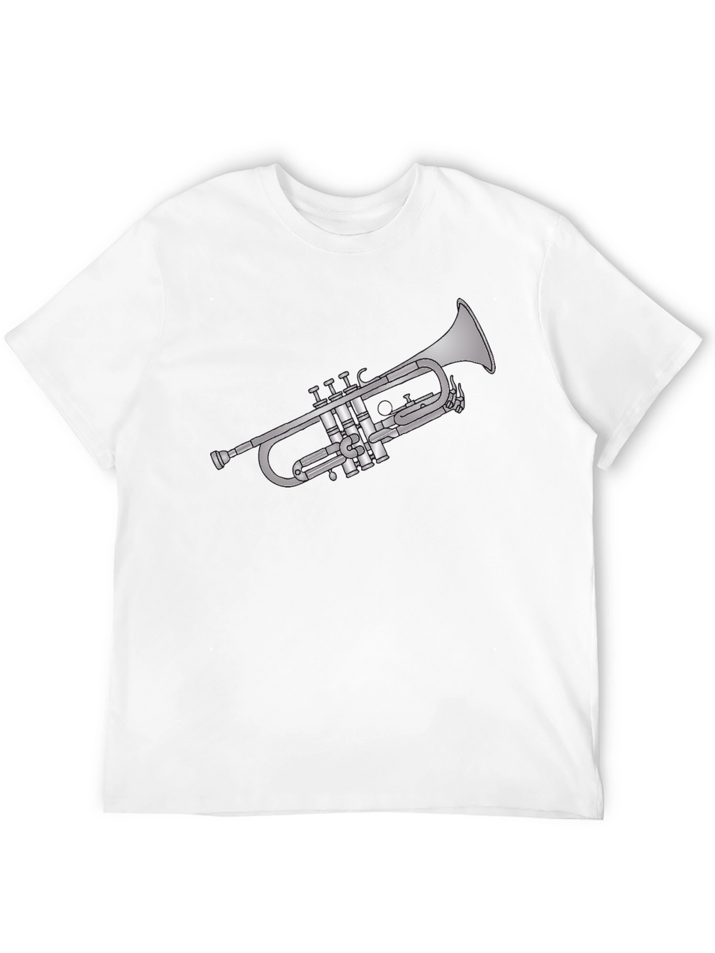 Trumpet Graphic Tee - Black Cotton Musician T-Shirt