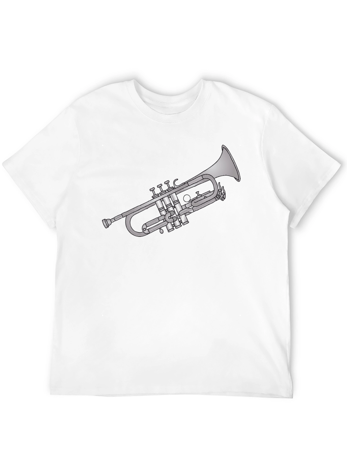 Trumpet Graphic Tee - Black Cotton Musician T-Shirt