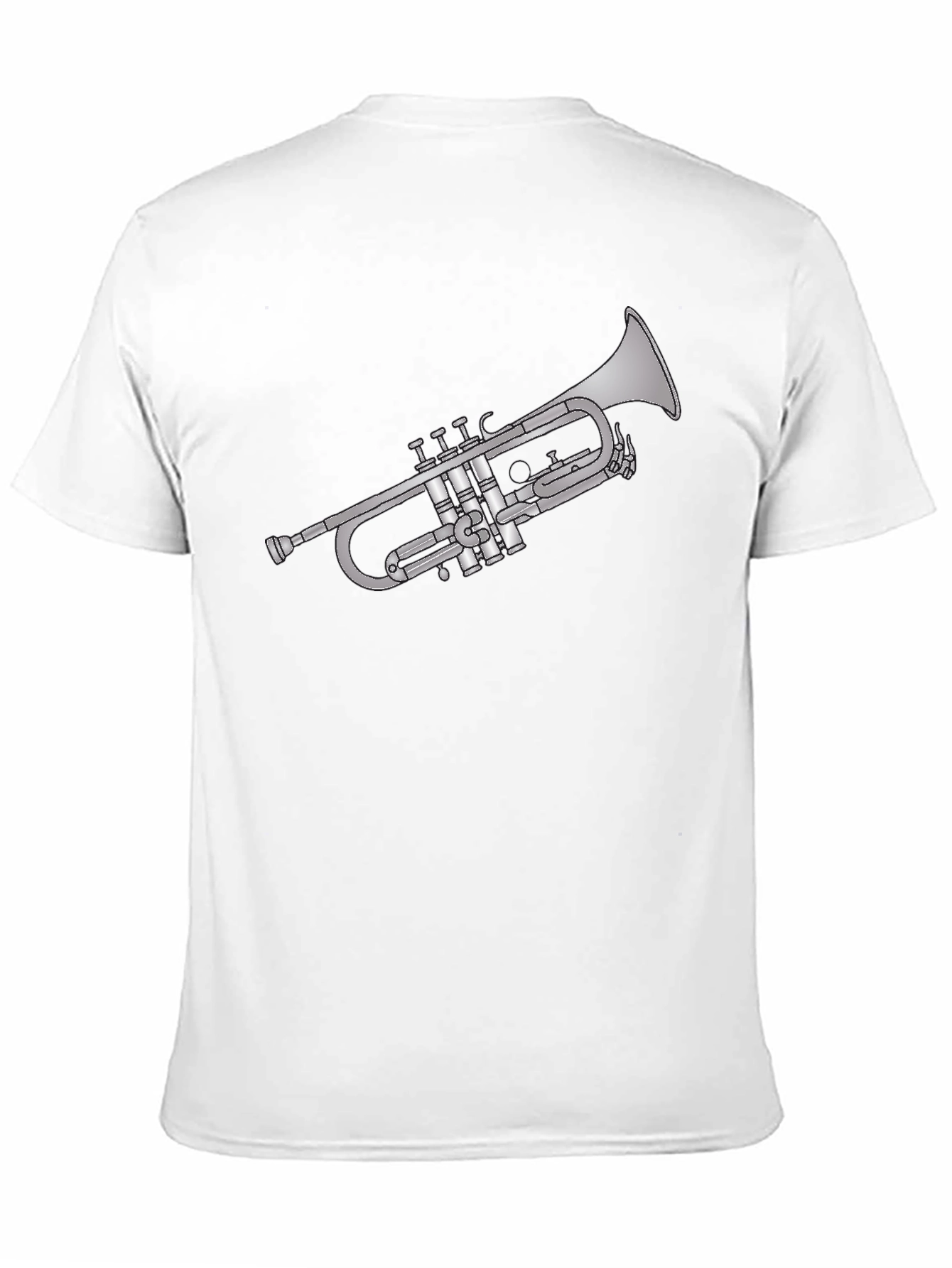 Trumpet Graphic Tee - Black Cotton Musician T-Shirt