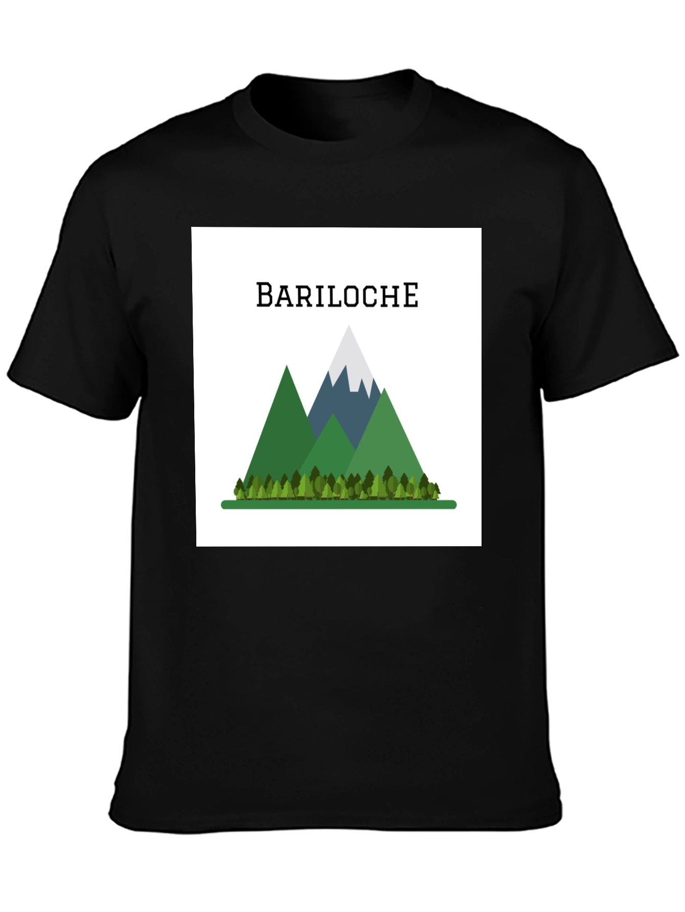 Bariloche Mountain Graphic T-Shirt - Black