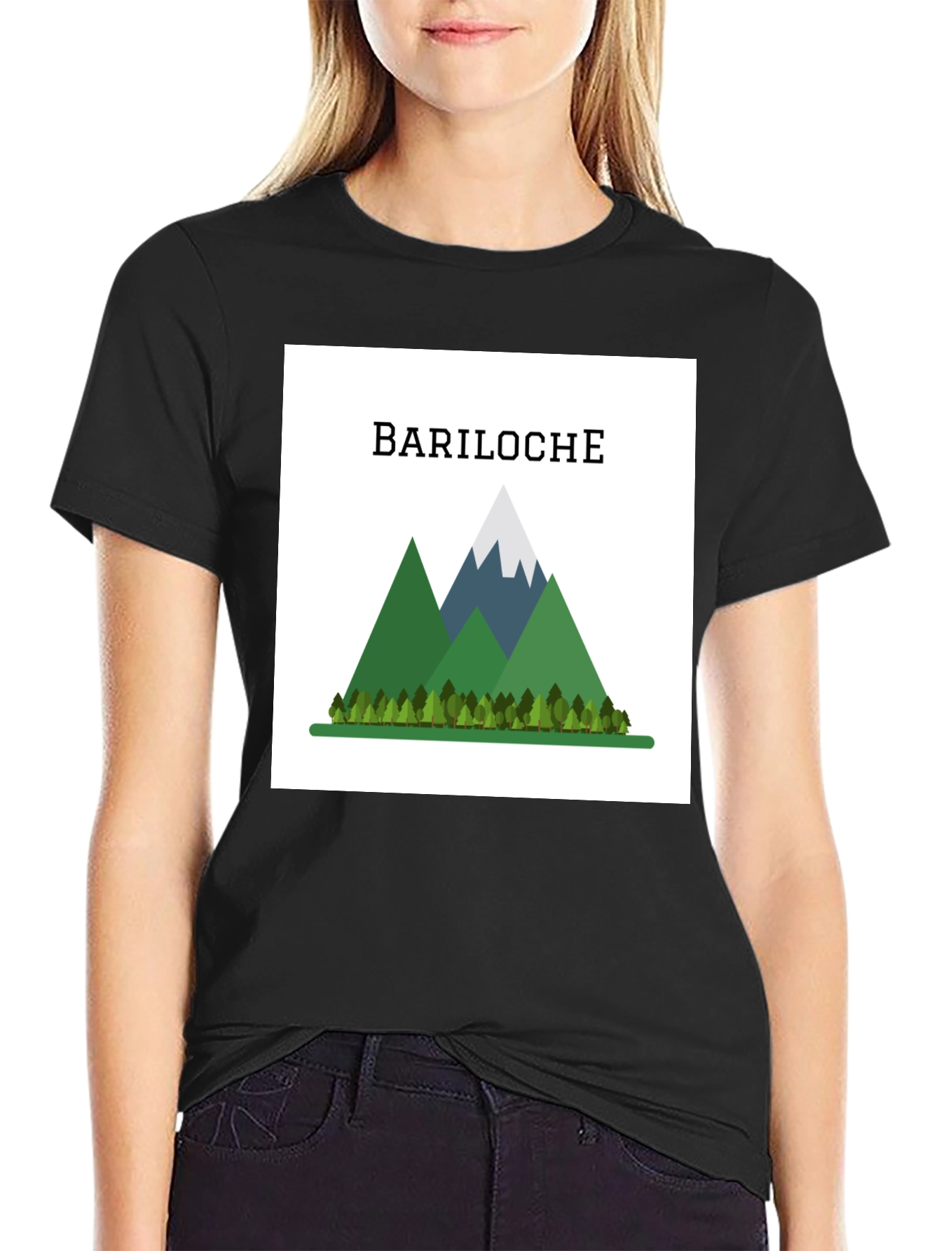 Bariloche Mountain Graphic T-Shirt - Black
