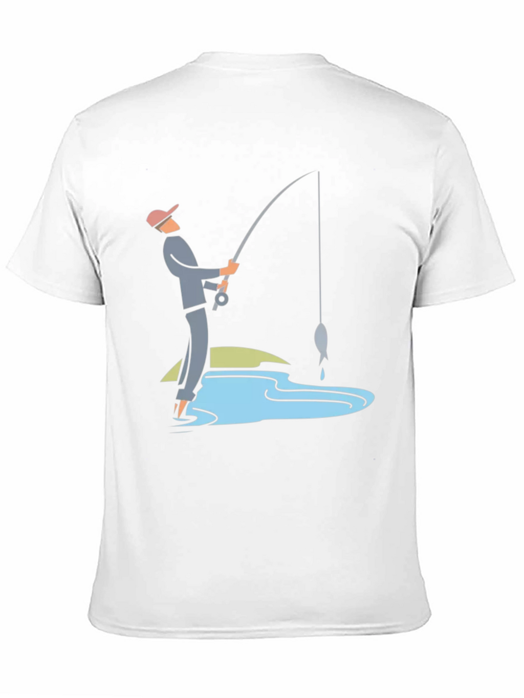 Fishing Graphic Tee - Black Cotton Casual Shirt