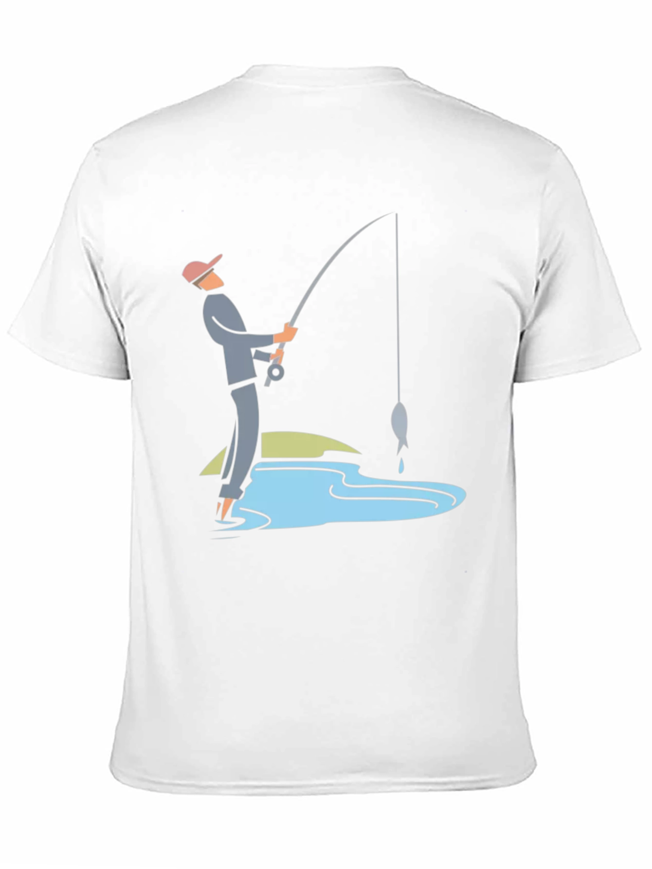 Fishing Graphic Tee - Black Cotton Casual Shirt