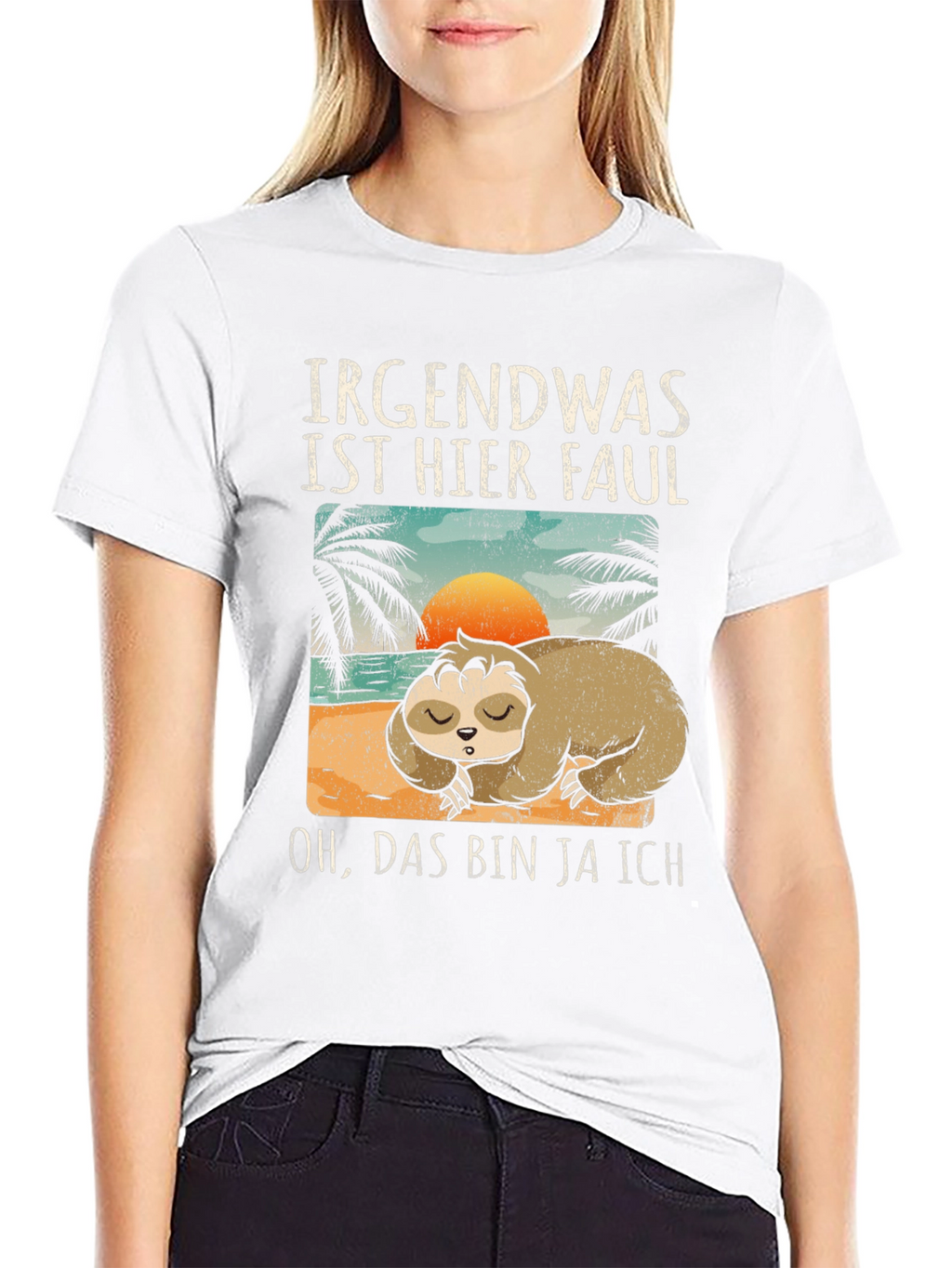 Funny Sloth Graphic Tee - Irgendwas Ist Hier Faul