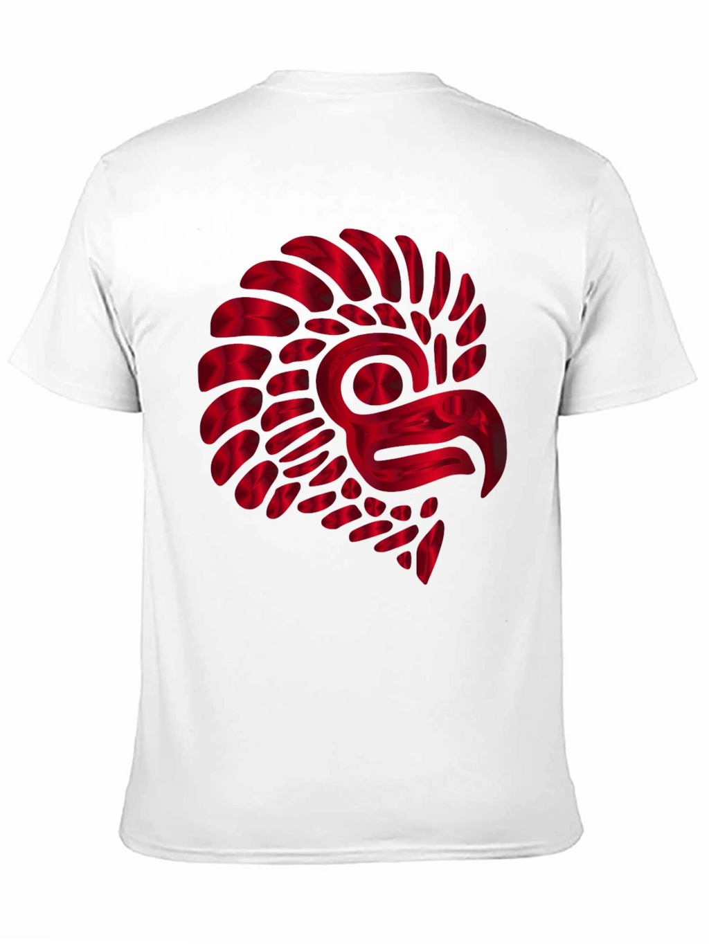 Red Metallic Eagle Design Black T-Shirt