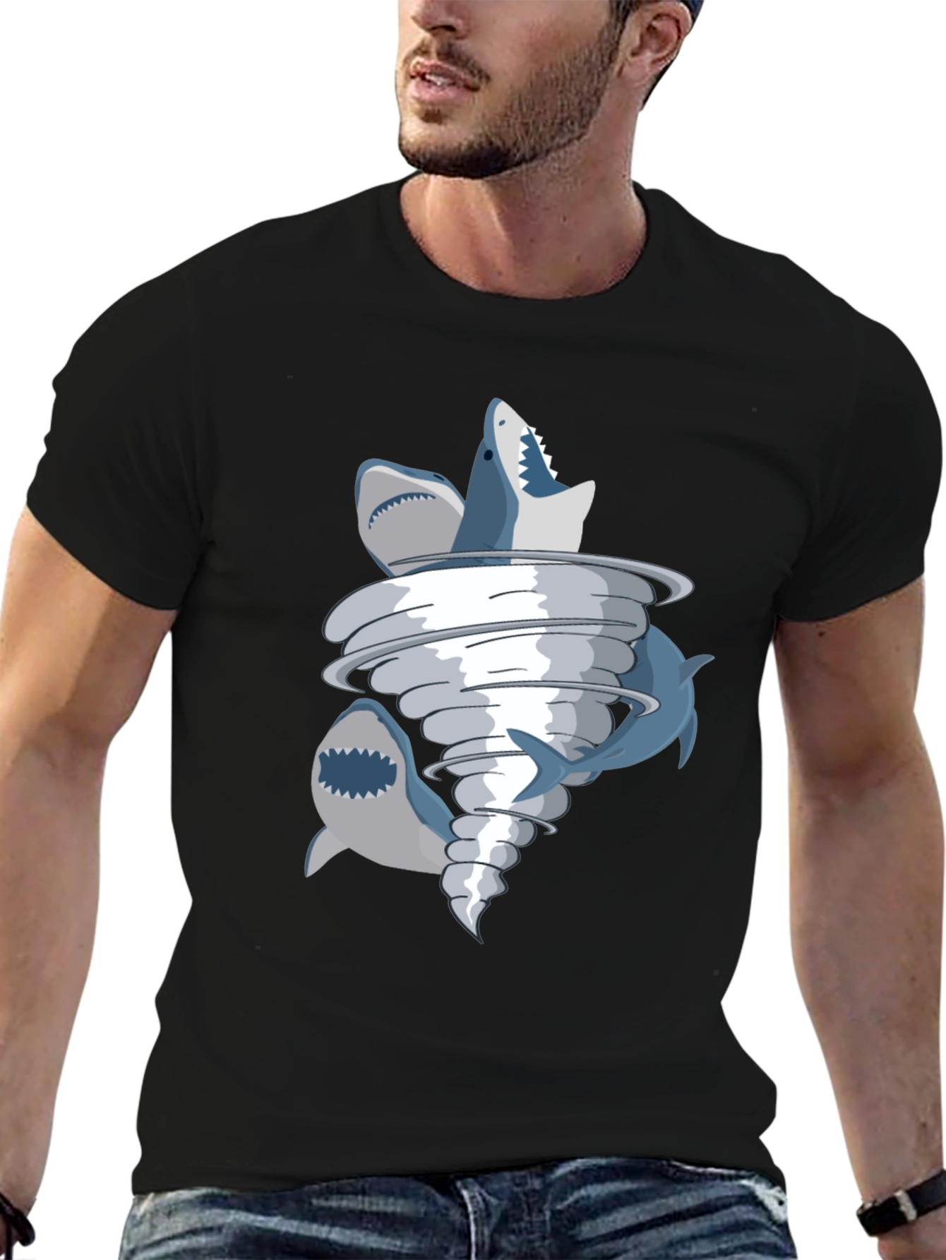 Sharknado Graphic T-Shirt - Unique Tornado of Sharks Design