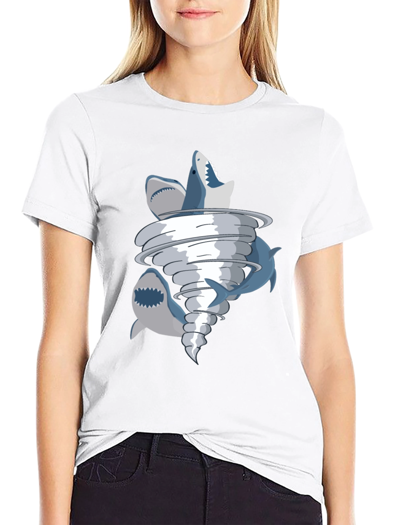 Sharknado Graphic T-Shirt - Unique Tornado of Sharks Design
