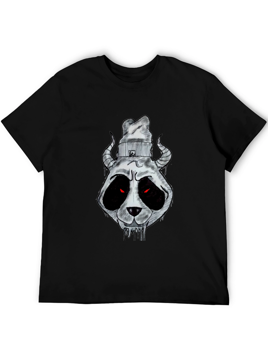 Dark Panda Graphic Tee - Mens Black Cotton T-Shirt