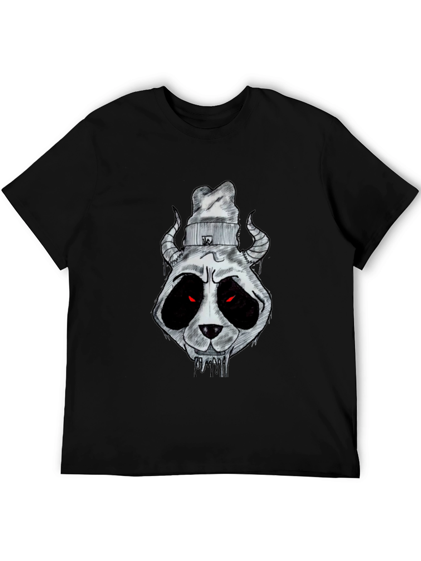 Dark Panda Graphic Tee - Mens Black Cotton T-Shirt