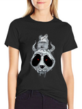 Dark Panda Graphic Tee - Mens Black Cotton T-Shirt