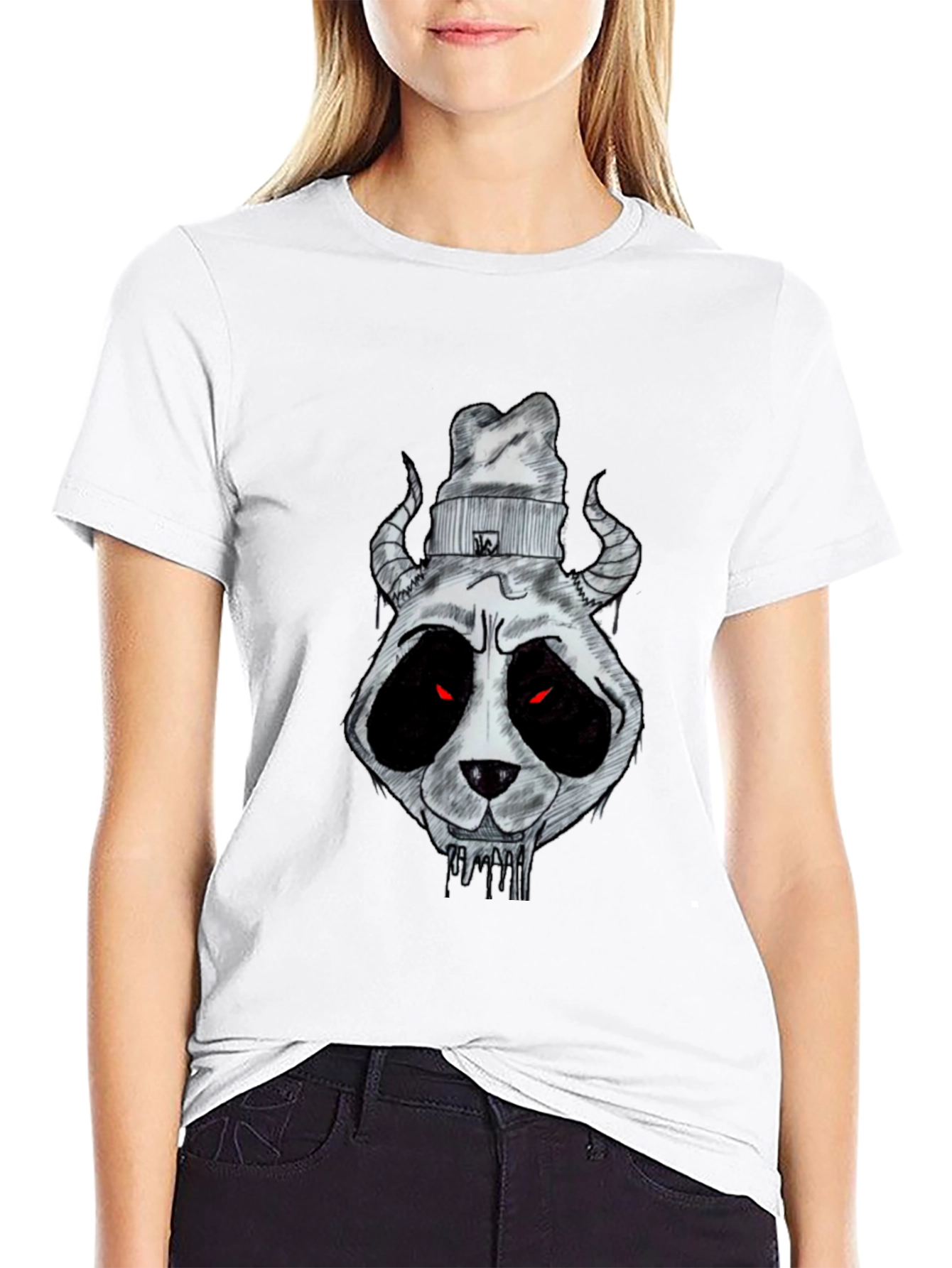Dark Panda Graphic Tee - Mens Black Cotton T-Shirt