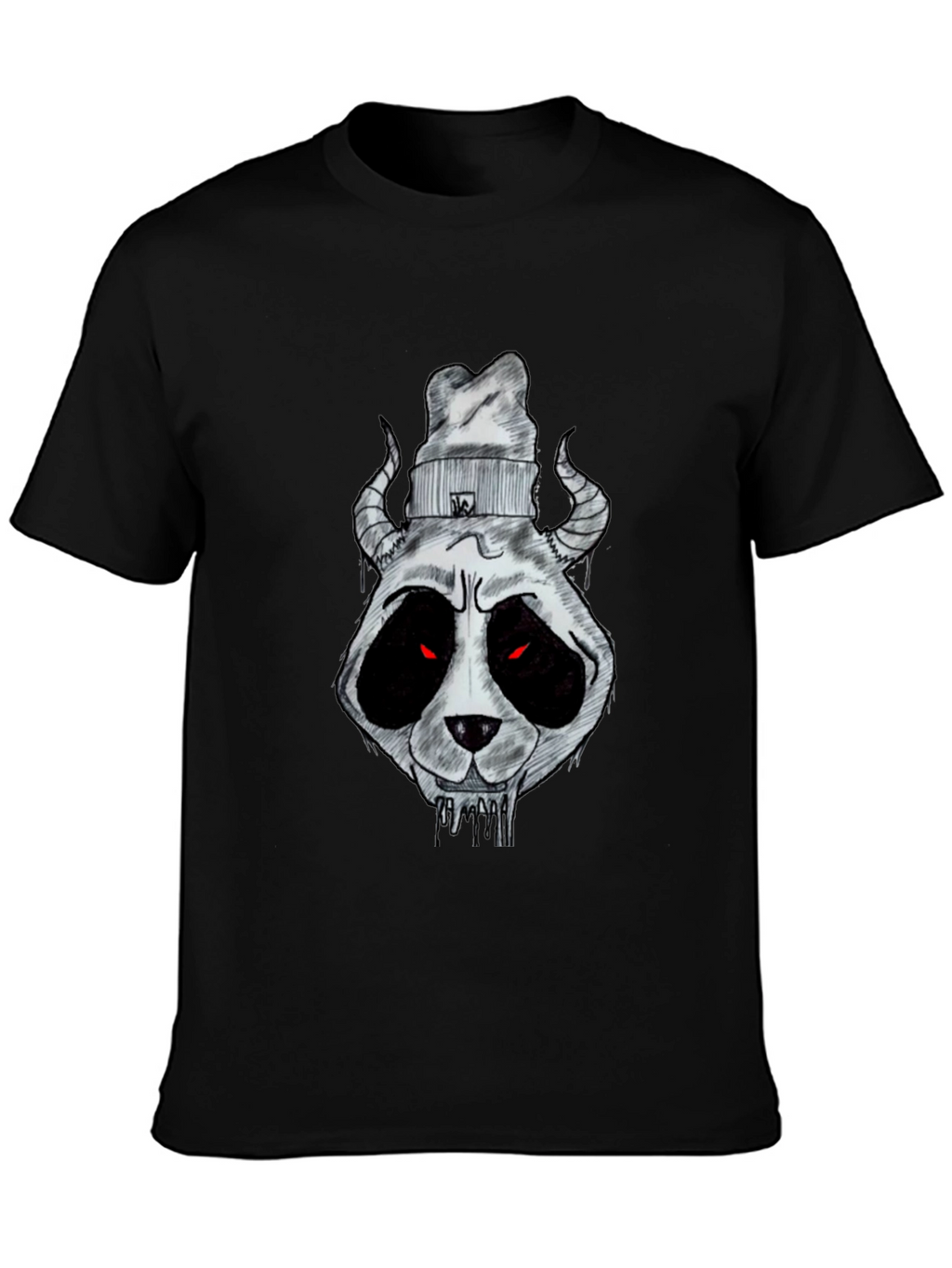 Dark Panda Graphic Tee - Mens Black Cotton T-Shirt